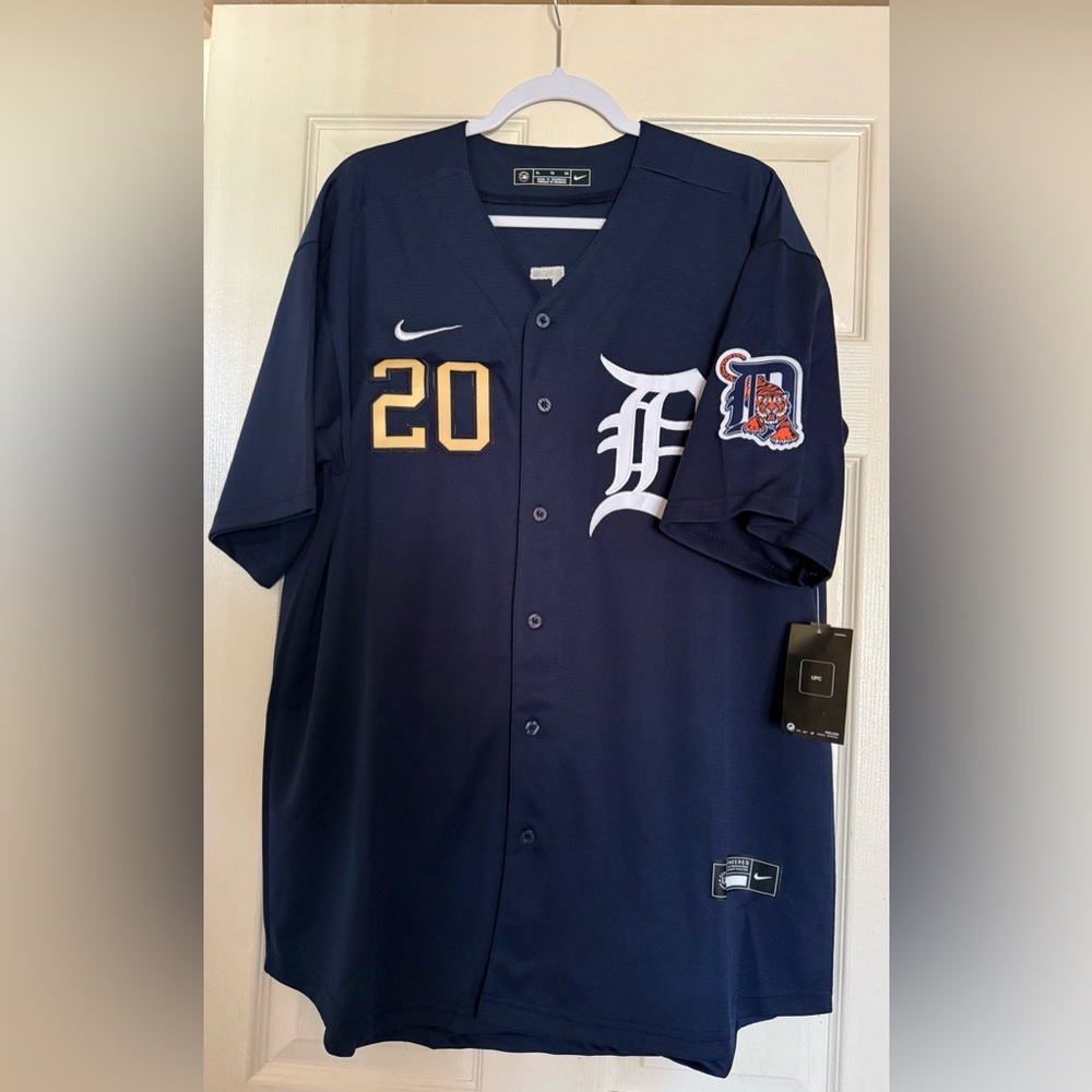 Nike Dark Blue Baseball Jersey with White and Gold